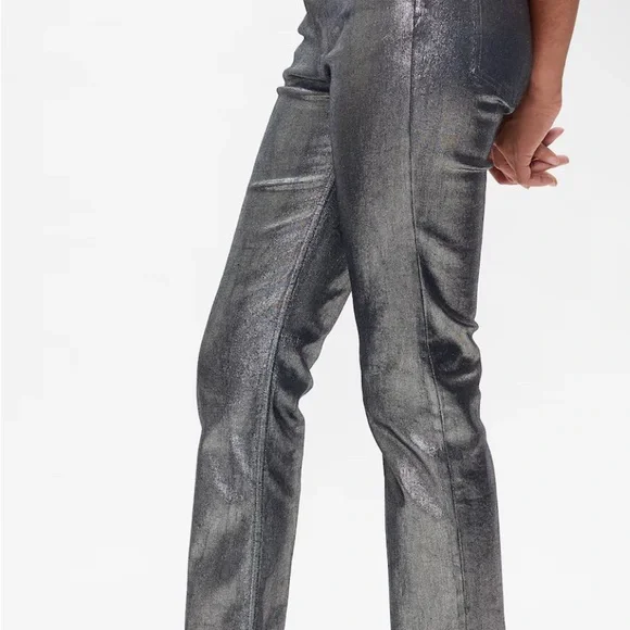High Rise Metallic '90s Straight Jeans - Picture 3 of 7